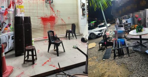 3阿窿跑腿疑“摆乌龙” 咖啡店无辜遭漆泼