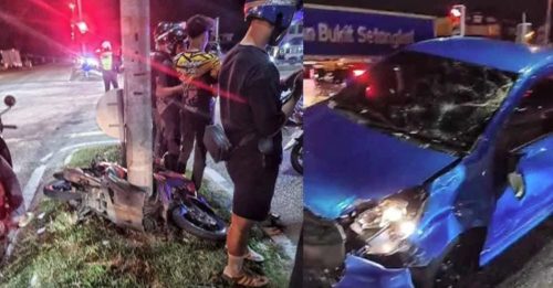 转了红灯还直冲 车撞3摩哆 4人伤