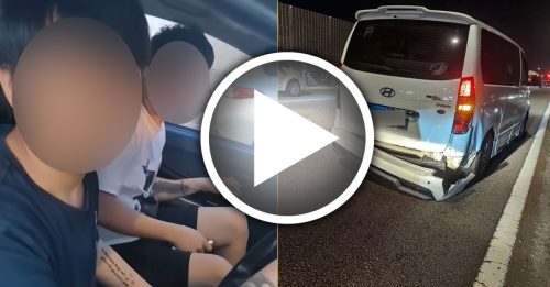 疑吸“飘飘”失控撞车 文身男被现场司机怒斥！