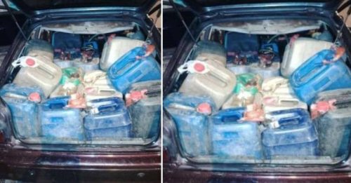 走私犯被追捕撞分界堤 500公升汽油人赃并获