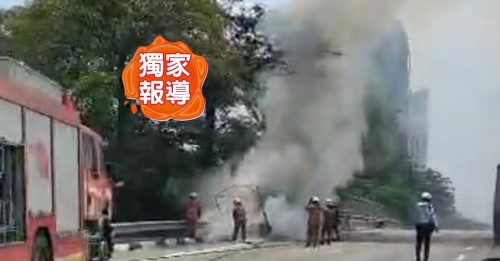 独家｜行驶中突然起火 小罗厘烧剩车架