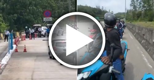 远远见路障停下摩哆 却被警盯上 招手“请过去！”