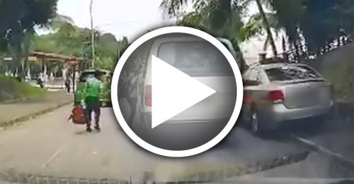 惊！没停下让人上车 客货车危险载学生