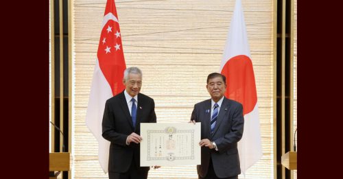 东京会晤石破茂 李显龙获颁旭日大绶章