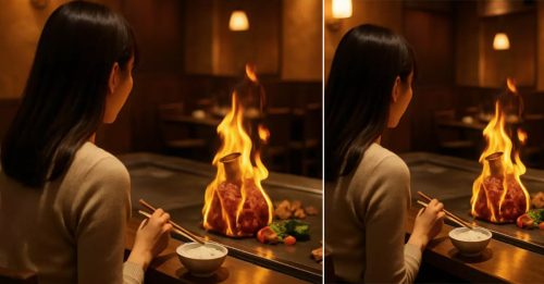 “火焰猪手”浇酒点火 2女整张脸被火包围