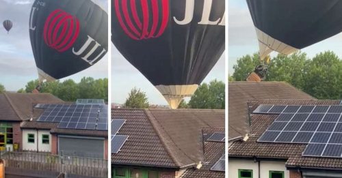 热气球飞行出状况  坠落小学 无人受伤