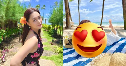 44岁阿娇罕晒比基尼  露事业线辣翻