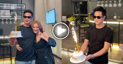 视帝大马庆56岁生日 老婆甜蜜献吻