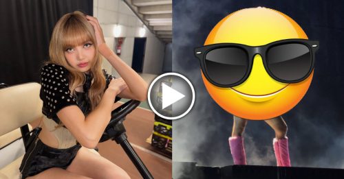 粉色毛绒+耳朵面具 Lisa扮成LABUBU