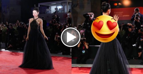 孙艺珍辣秀美背亮相红毯 粉丝签名自拍来者不拒