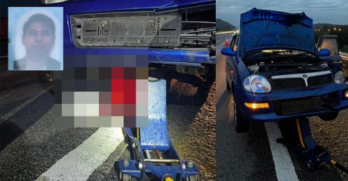 摩哆遭轿车追尾 骑士卷入车底惨死