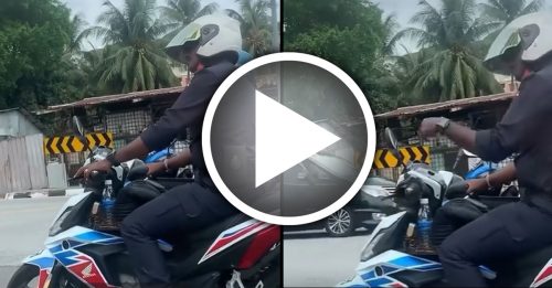 “眼神交流＋轻挥手”奏效 骑士乖乖回家戴头盔