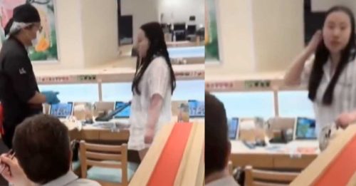 两份寿司放在一起不合格 中国女辱骂店员