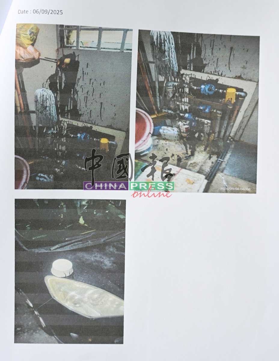 谢先生和父母的住家，被旧情人泼漆和泼粪。