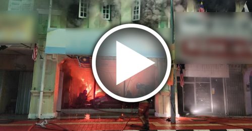 关丹广肇会馆毗邻商店失火 火魔入夜“光顾”地毯店