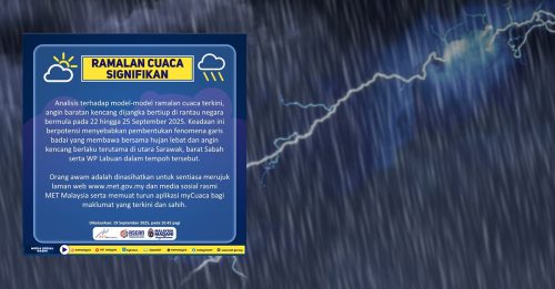 气象警报！现强烈西风 数地区将迎雷雨