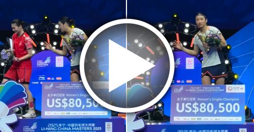 中国羽球大师赛｜准备握手韩悦转身离开 安洗莹一度尴尬