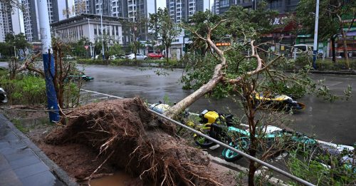 台风“桦加沙”登陆广西 防城港全天停课停游