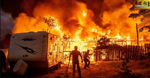 加州大火狂烧 历史地标 “华人营”沦陷