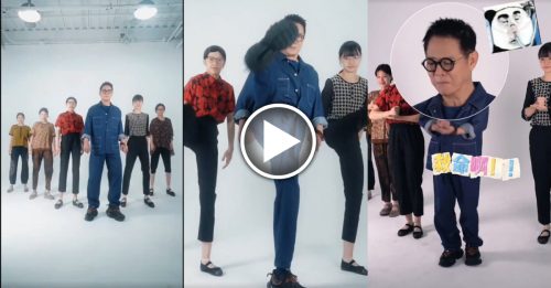 62岁功夫皇帝一脸严肃 跳女团舞反差感拉满