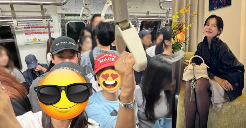 女神素颜挤车厢 竟无人认出