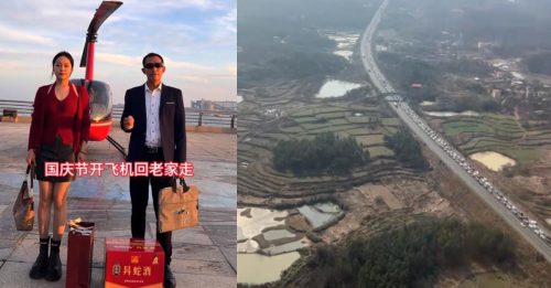 兄妹开飞机15分钟到家 空中观赏长假塞车潮　