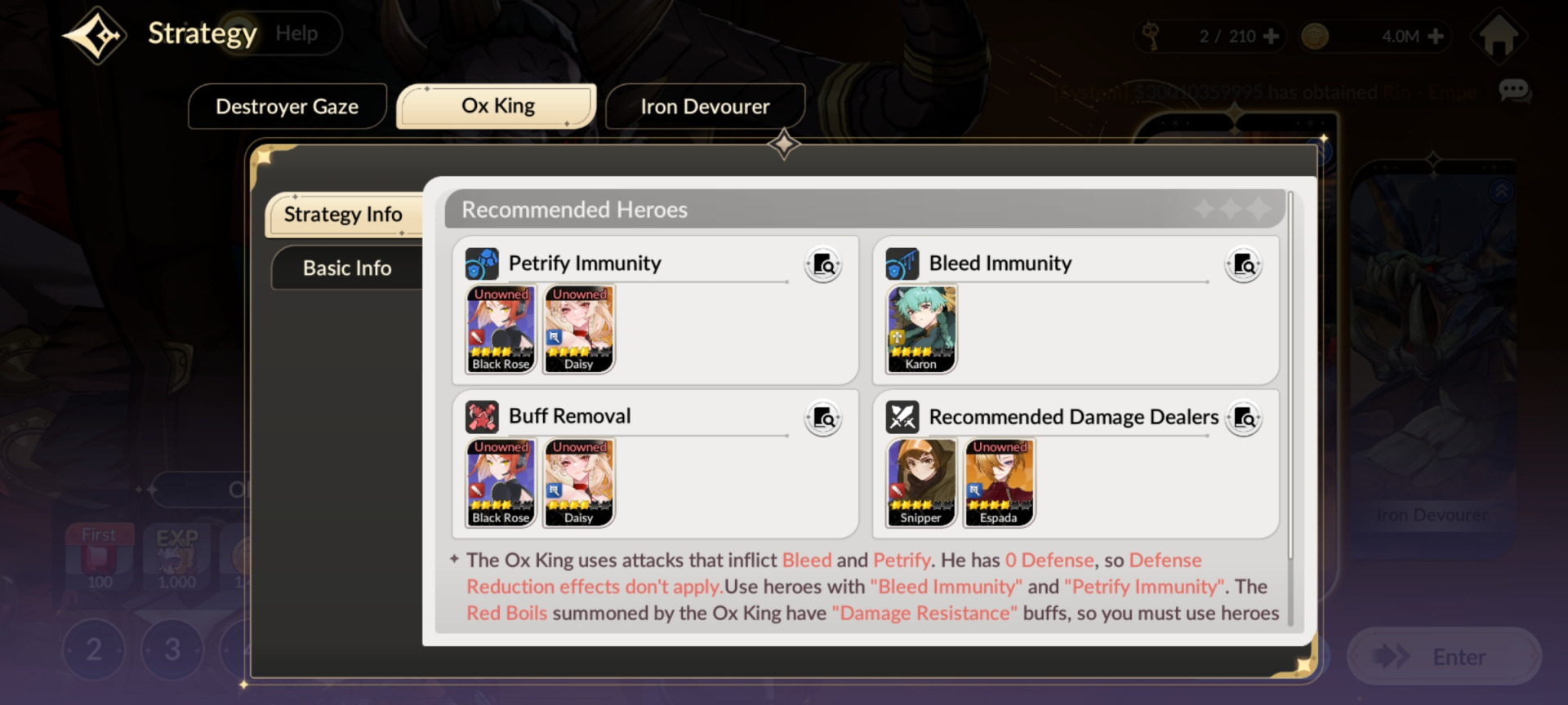 部分战斗会说明敌方的特性以及提供建议配队，当然玩家也可以自己实验不同的通关队伍。