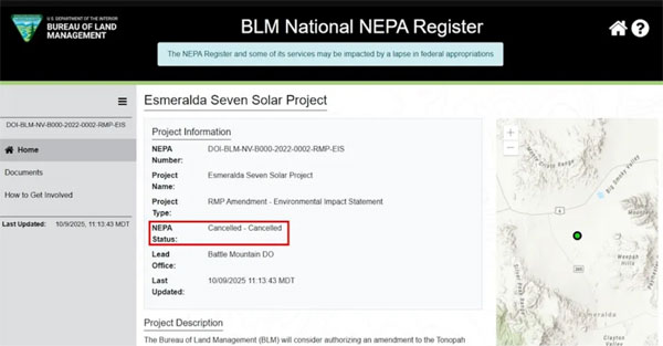 全球最大太阳能发电项目“埃斯梅拉达7号”计划，遭特朗普政府取消。