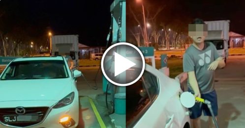 又一宗！再有狮城车牌司机 深夜添RON95