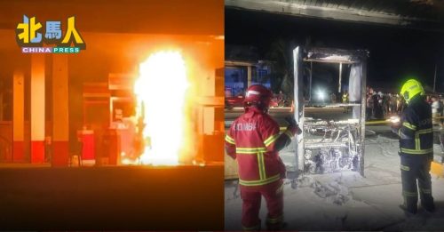 惊险！油站突发火灾 油泵被烧毁80%