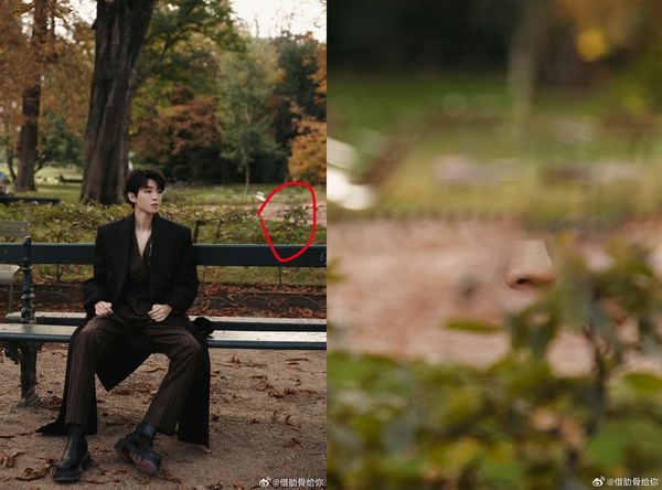 王俊凯美图旁边出现个悬空鼻。（图／翻摄自微博／王俊凯）