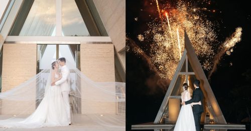 “拿督千金”庄思敏晒性感婚纱照 搂老公看烟花超浪漫