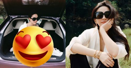 神仙姐姐带爱犬自驾游 背心短裤秀完美身形