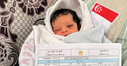 答谢新加坡帮助巴勒斯坦 厨师新生女儿取名“新加坡”