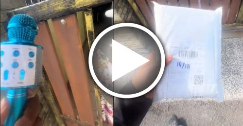 仪式感满满 外送员麦克风呼叫客户取件