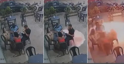 加油站抽烟 火柴随手扔 男瞬间引发大火