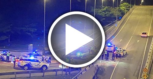 拒受检与警追逐战 情侣撞大道围墙