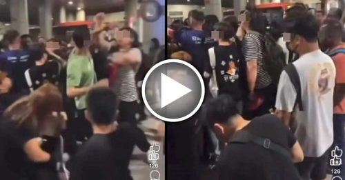 不满关卡插队出拳教训 2男扭打一团