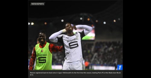 法甲 | 恩博洛末段建功  雷恩1比0挫巴黎