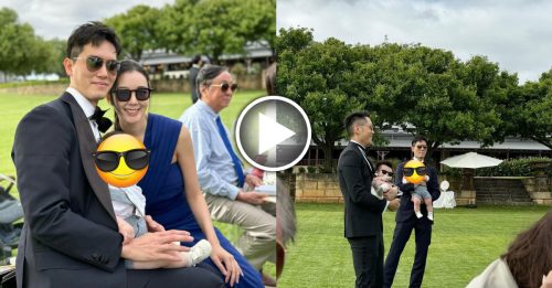 十优港姐一家三口出国 首曝光儿子正面样