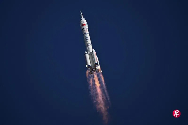 神舟二十号载人飞船4月发射升空。（法新社）