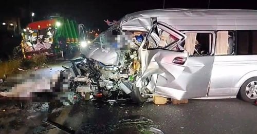 客货车追尾猛撞垃圾车 被撞飞7公尺 清洁工人亡